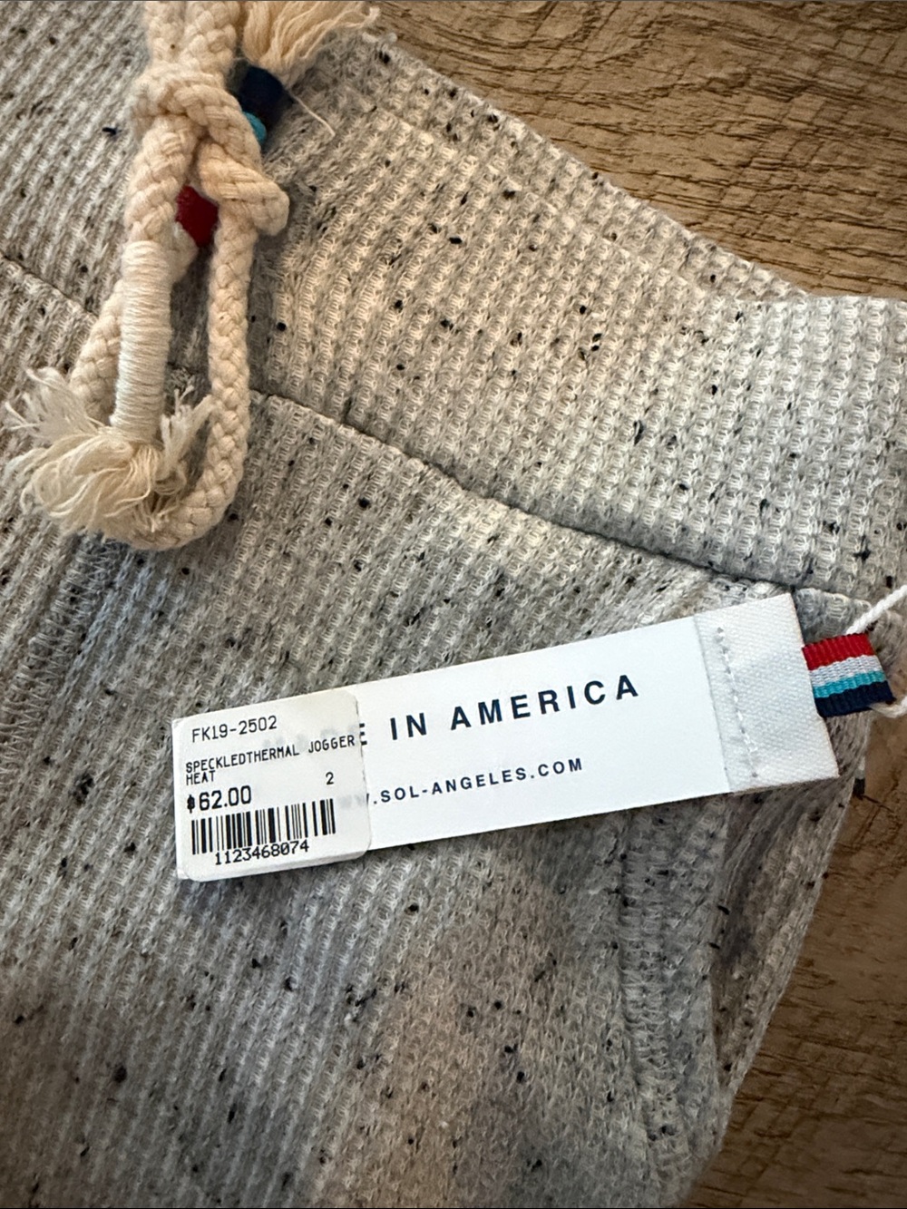 Sol Angeles Cream Top with Gray Knit Joggers - Picture 3 of 3